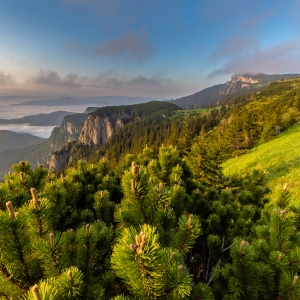 Vedere de la bătrâna cabană Dochia