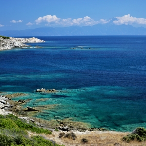 Din Sarti (Sithonia) către Aghion Oros (Muntele Athos)